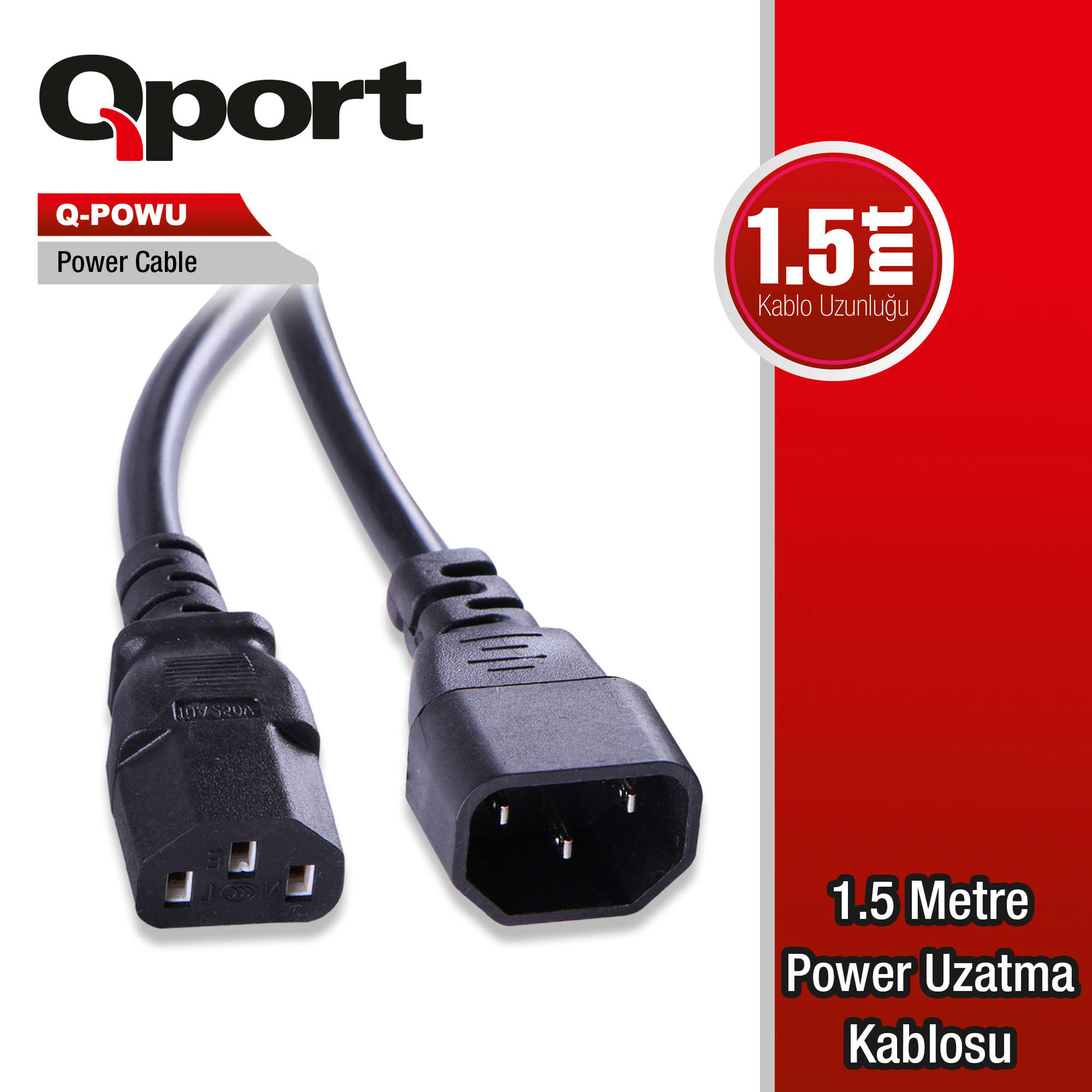 QPORT 1.5M POWER UZATMA KABLOSU (Q-POWU)