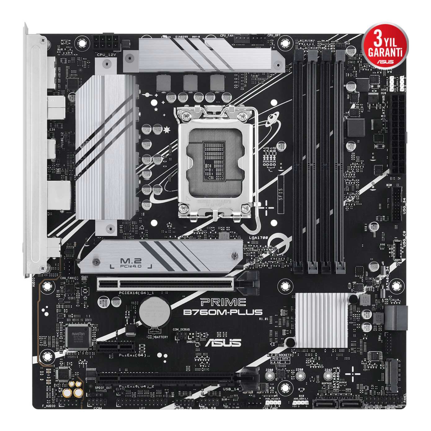ASUS PRIME B760M-PLUS LGA1700 DDR5 7200 2x M2 USB3.2 AURA RGB 2.5Gbit LAN mATX