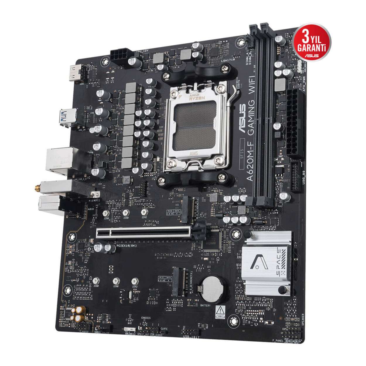 ASUS A620M-F GAMING WIFI AM5 DDR5 8000 HDMI 2xM2 WiFi6E+BT AURA RGB 2.5GLAN mATX