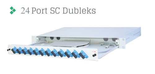 Full Set 24 Fiberli SM SC DX 1U Rack Tipi Fiber Panel