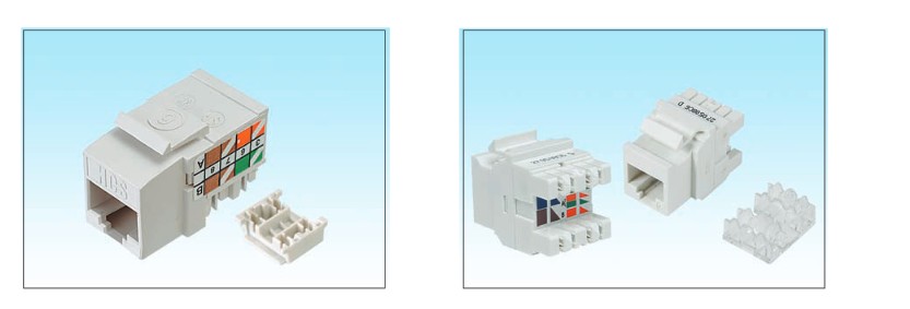 HCS 8P8C RJ-45 UTP Keystone Jack CAT 6, LSA+ / 110 IDC T568 A/B, 180 derec