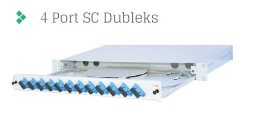 Full Set 4 Fiberli MM SC DX 1U Rack Tipi Fiber Panel