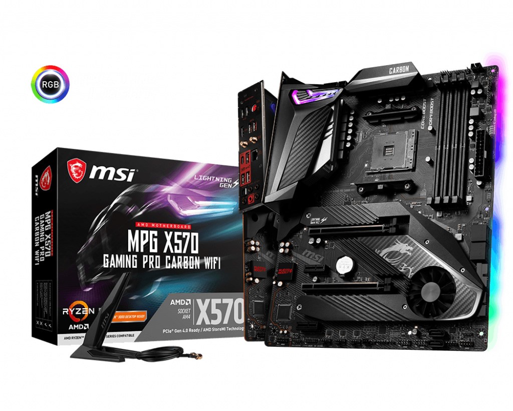 MSI MPG X570 GAMING PRO CARBON WIFI AM4 DDR4 4400MHZ (OC) 2x M.2 USB 3.2 HDMI RG