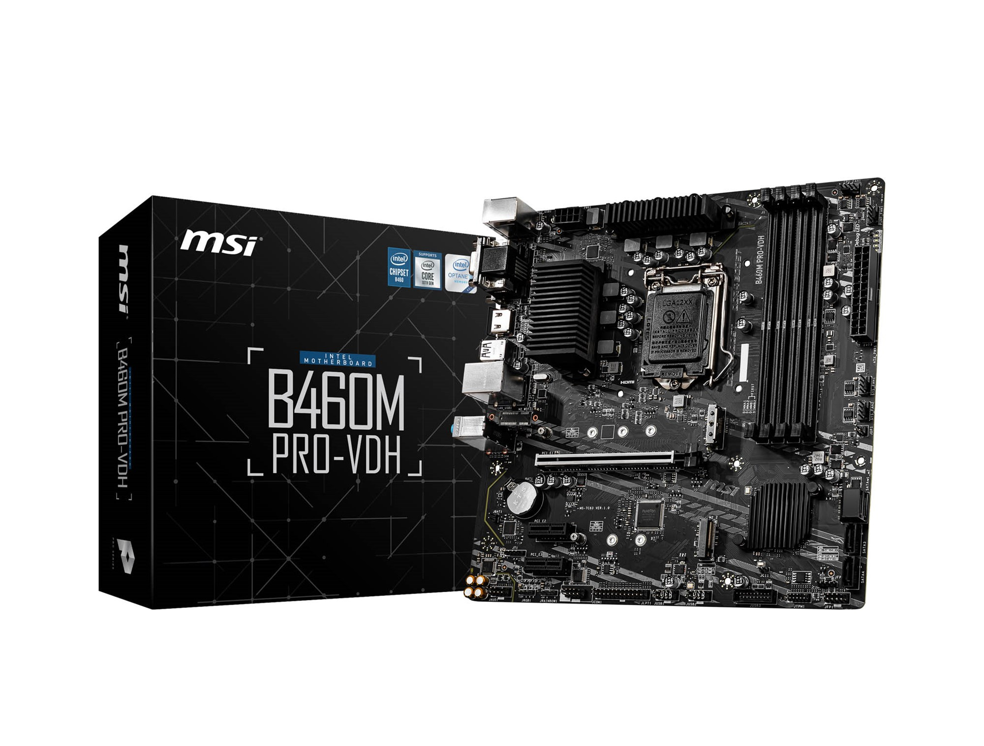 MSI B460M PRO-VDH SOKET 1200 DDR4 2933 VGA DVI HDMI M.2 USB 3.2 MATX