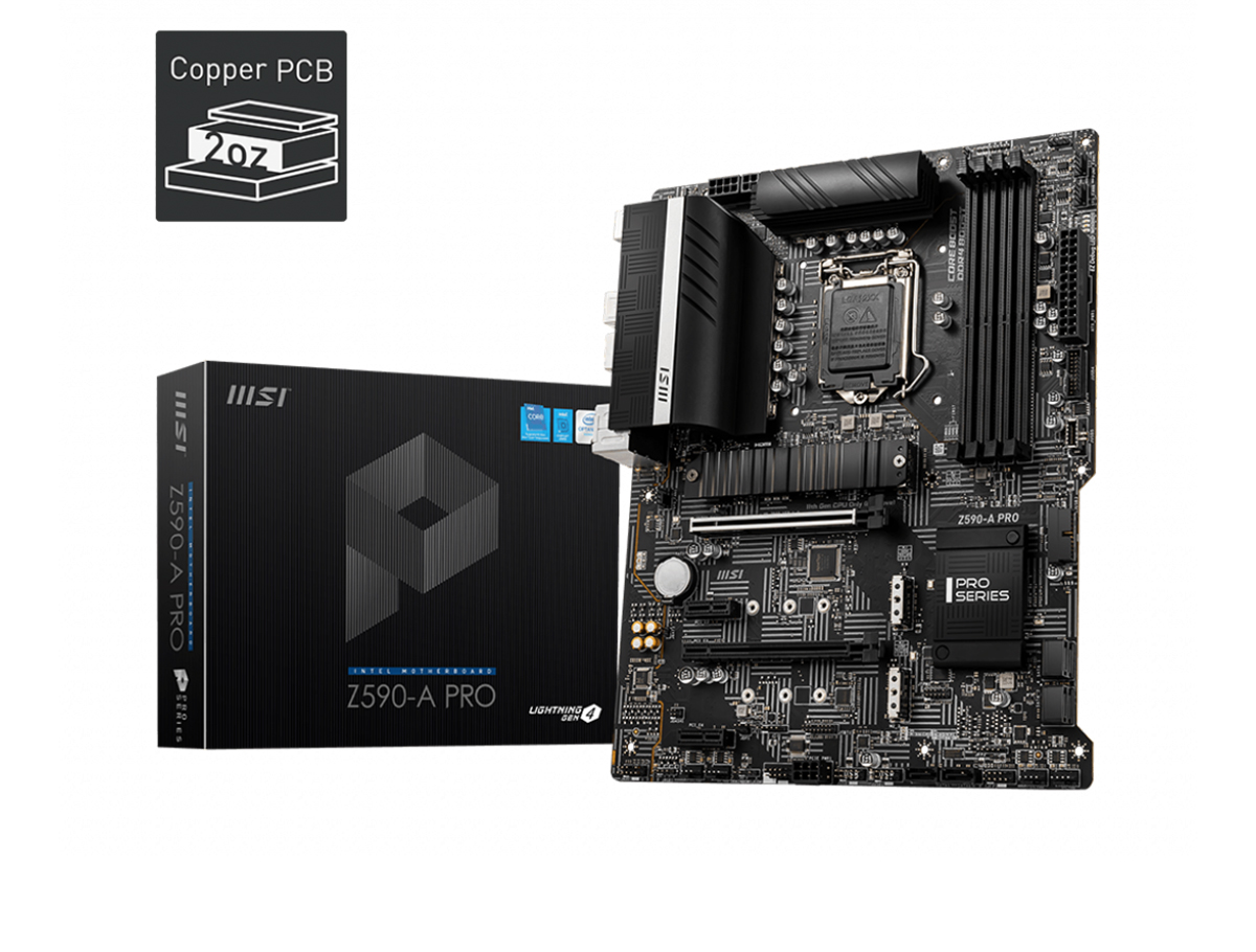 MSI Z590-A PRO SOKET 1200 DDR4 5333 (OC) PCI-E Gen 4 ,M.2, USB3.2 1x 2.5G LAN AT