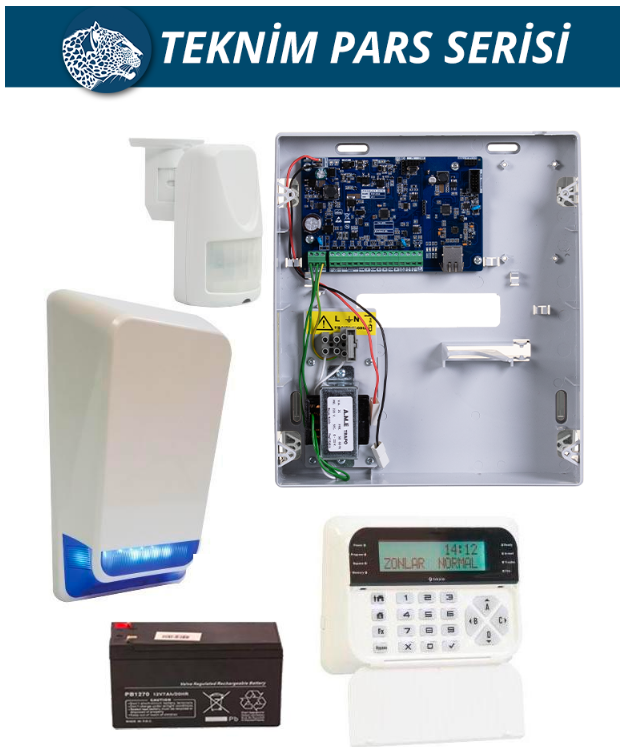 TEKNİM TSP-5334LCDA Hırsız Alarm Seti (ETHERNET/NETWORK'lü + Akü Dahil)