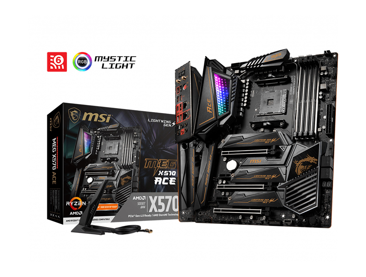 MSI MEG X570 ACE AM4 DDR4 4600 MHZ (OC) 3 x M.2 USB 3.2 WIFI 2X LAN RGB ATX