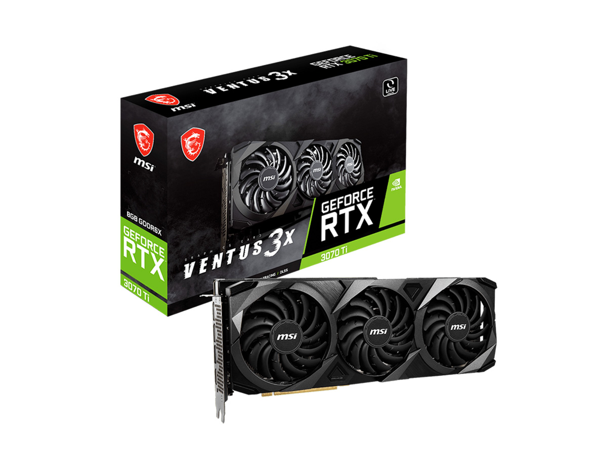8 GB MSI GEFORCE RTX 3070 TI VENTUS 3X 8G OC GDDR6X 256B DX12(3XDP 1XHDMI)