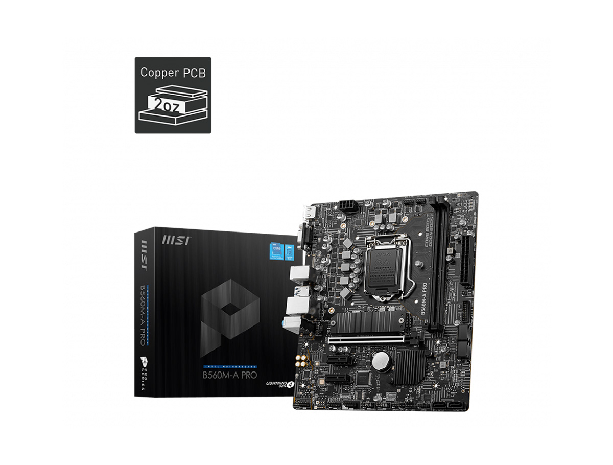 MSI B560M-A PRO SOKET 1200 DDR4 5200 (OC) PCI-E Gen 4 ,M.2 USB3.2 1x 2.5G LAN mA