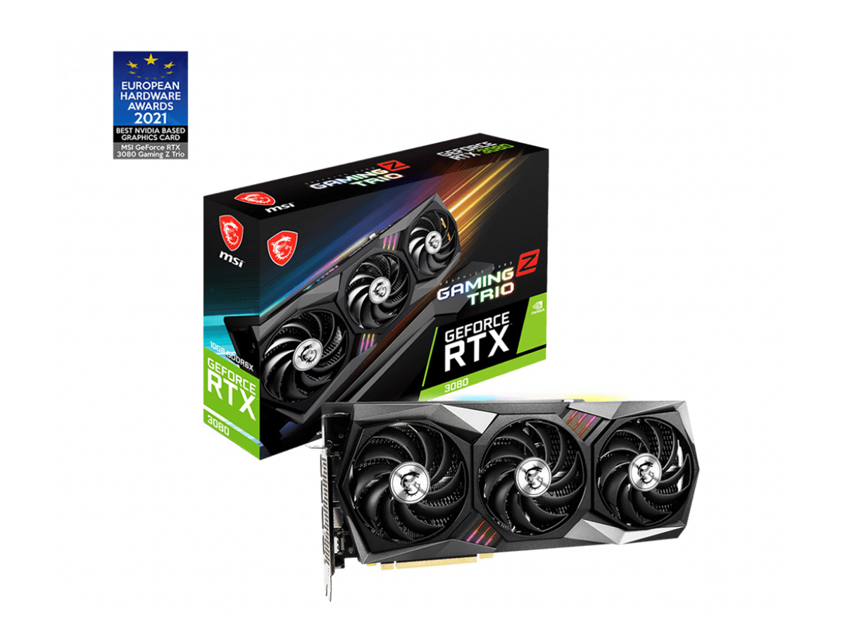 10 GB MSI GEFORCE RTX 3080 GAMING Z TRIO 10G LHR GDDR6X 320B PCIE4 3xDP 1xHDMI