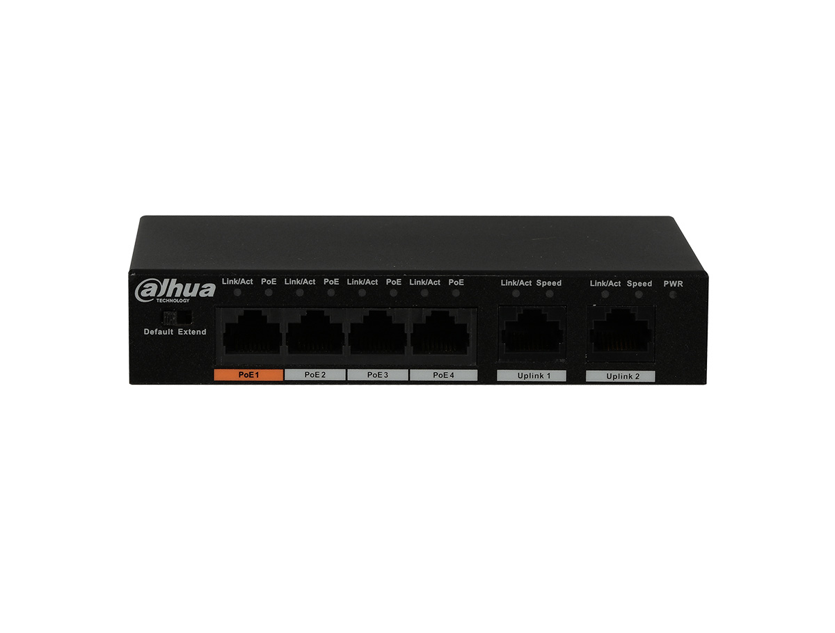 DAHUA PFS3006-4ET-60-V2 4FE PoE Port (60W), 2FE Uplink Switch