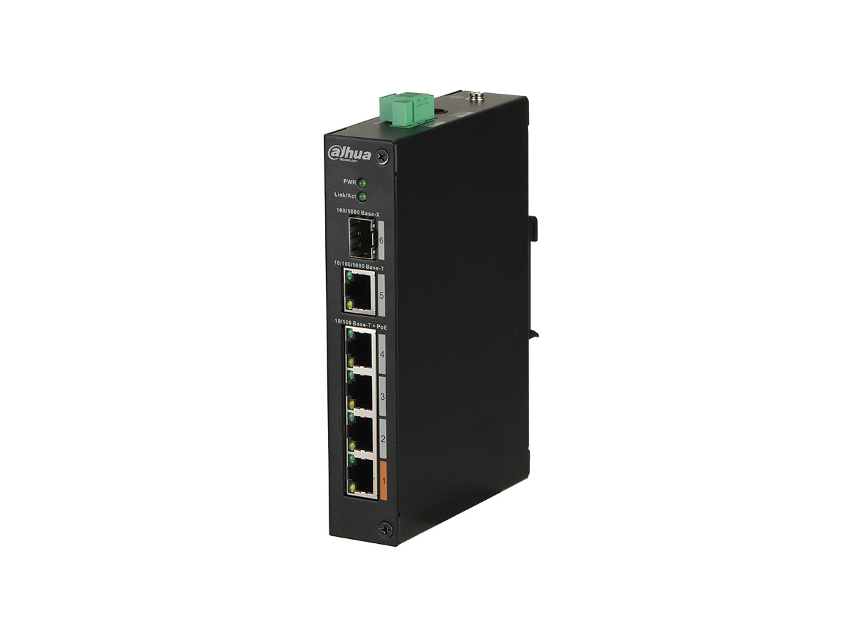 DAHUA PFS3106-4ET-60-V2 4FE PoE Port (60W), 1GE Uplink,1xSFP Endüstriyel Switch