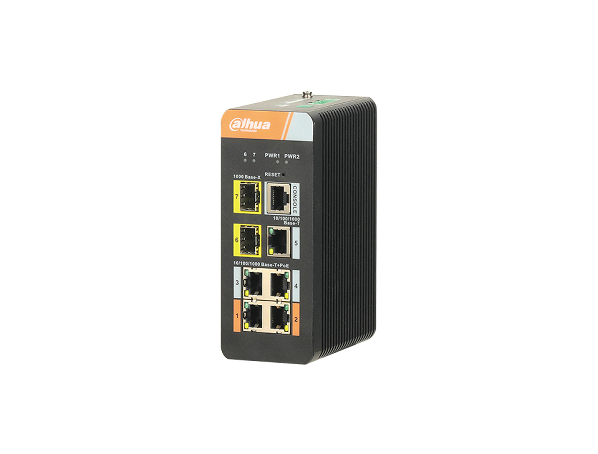 DAHUA PFS4207-4GT-DP-V2 Industrial 4GE PoE Port (120W),1GE Uplink,2xSFP Yönet SW