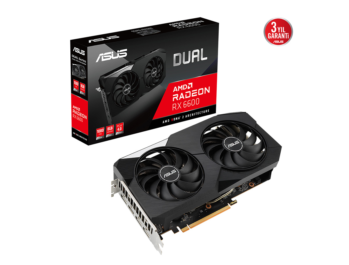 8 GB ASUS DUAL-RX6600-8G  AMD RX-6600 GDDR6 128Bit