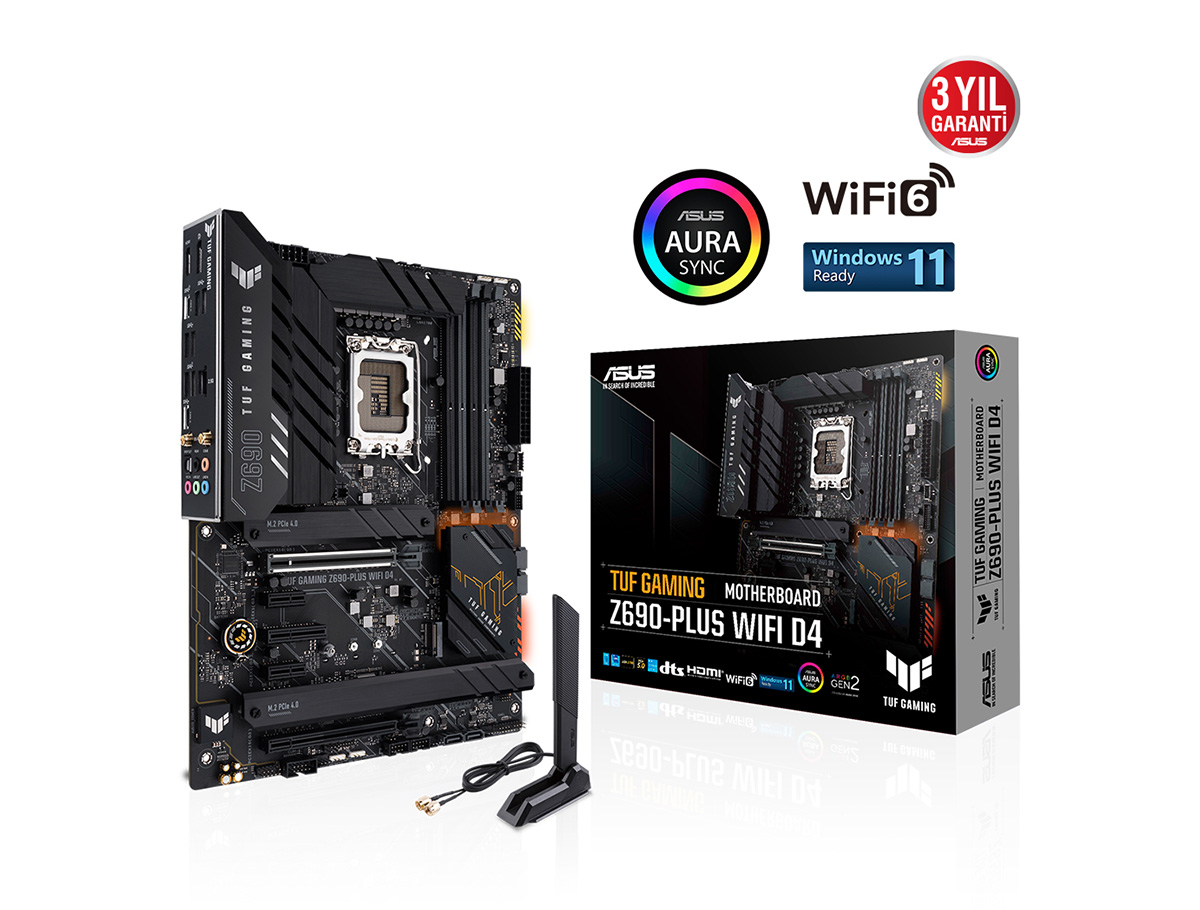 ASUS TUF GAMING Z690-PLUS-Wi-Fi  DDR4 5333mhz(OC) RGB M.2  1700p ATX Anakart