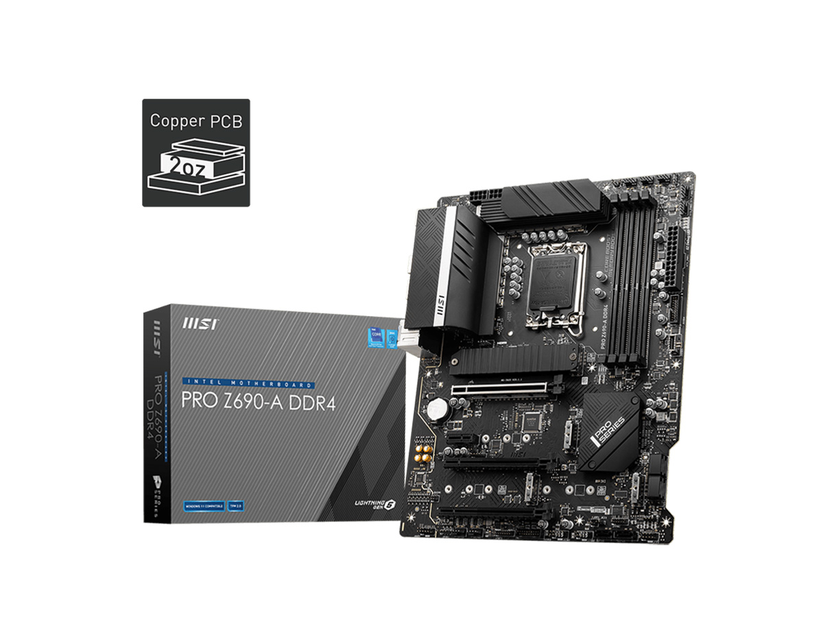 MSI PRO Z690-A DDR4 SOKET 1700 DDR4 5200 (OC) PCI-E Gen 5 ,M.2 USB3.2 2.5G LAN A
