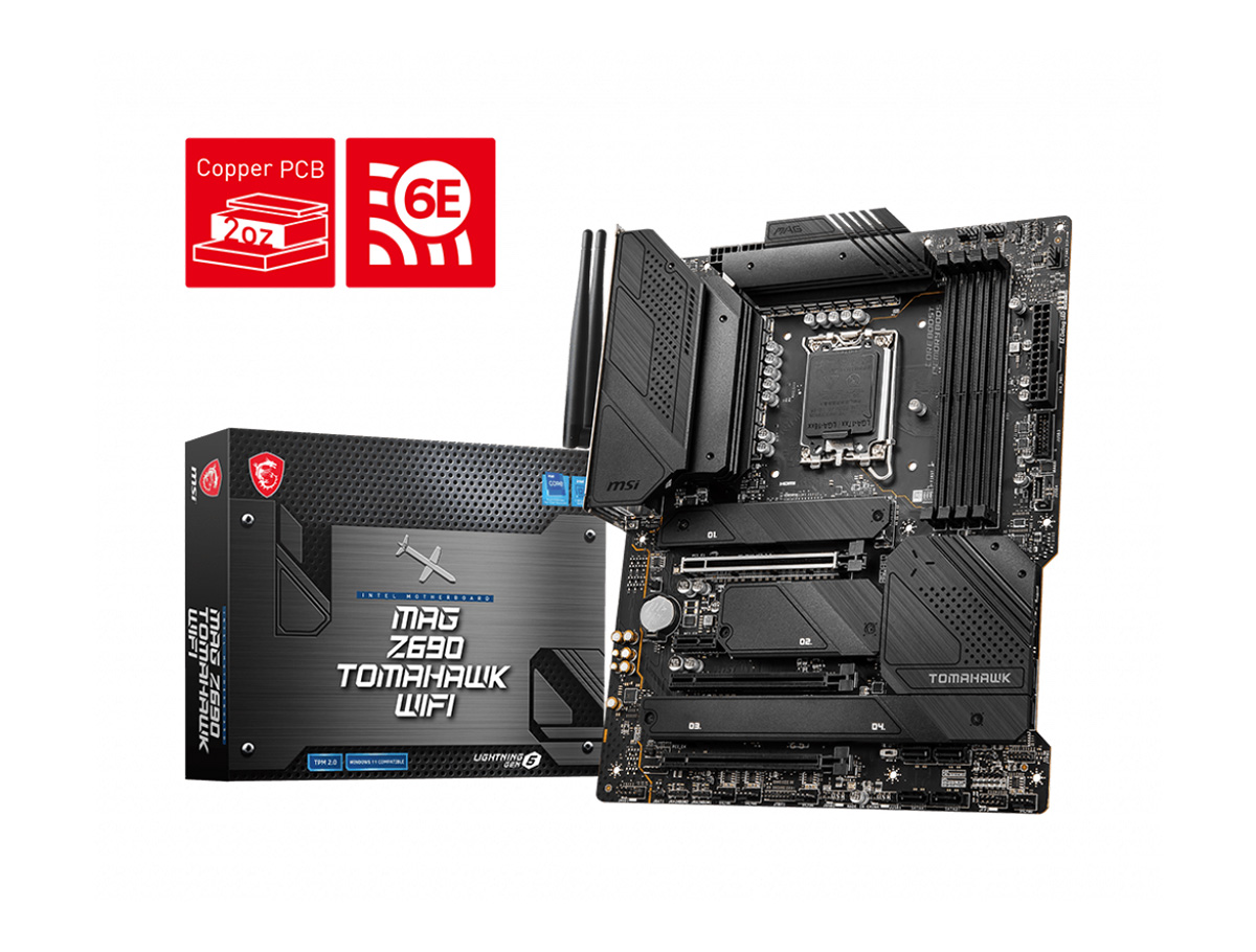 MSI MAG Z690 TOMAHAWK WIFI SOKET 1700 DDR5 6400(OC) PCI-E Gen 5 ,M.2 USB3.2  1x