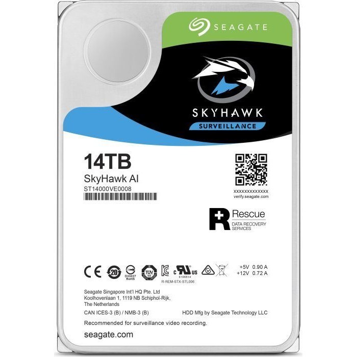 SEAGATE SKAYHAWK AI 16 TB 256MB 7200RPM SATA3.0 7/24 DVR,NVR için