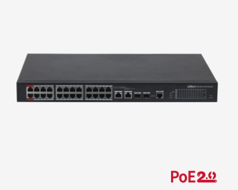 DAHUA PFS4226-24ET-240-V3 24FE PoE Port (240W), 2xCombo SFP Yönetilebilir Swich