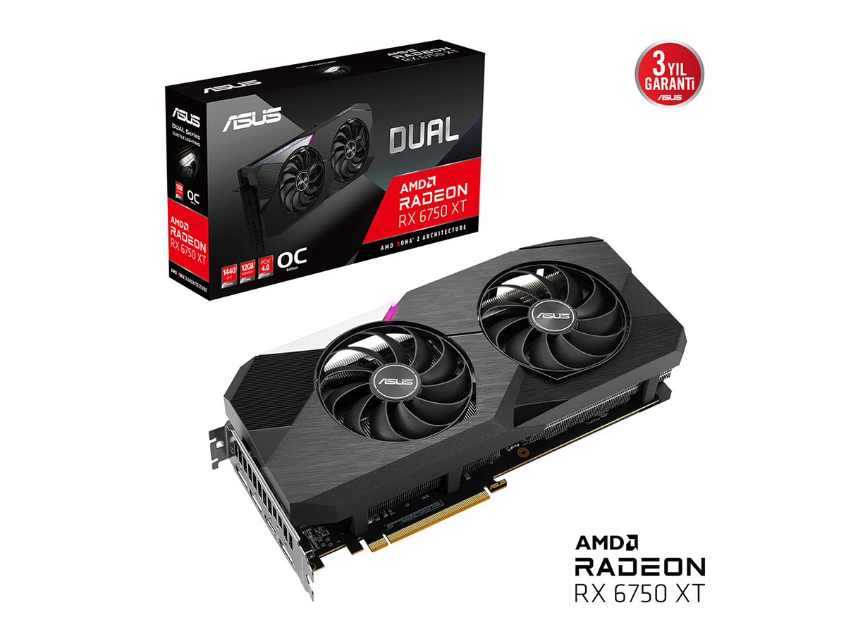 12 GB ASUS DUAL-RX6750XT-O12G GDDR6 192BIT HDMI DP