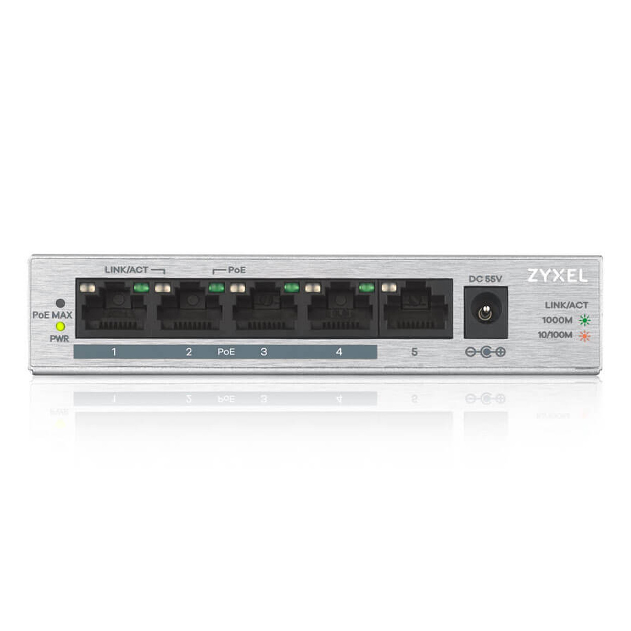 ZYXEL GS1005HP 4GE PoE Port (60W), 1GE Uplink Switch