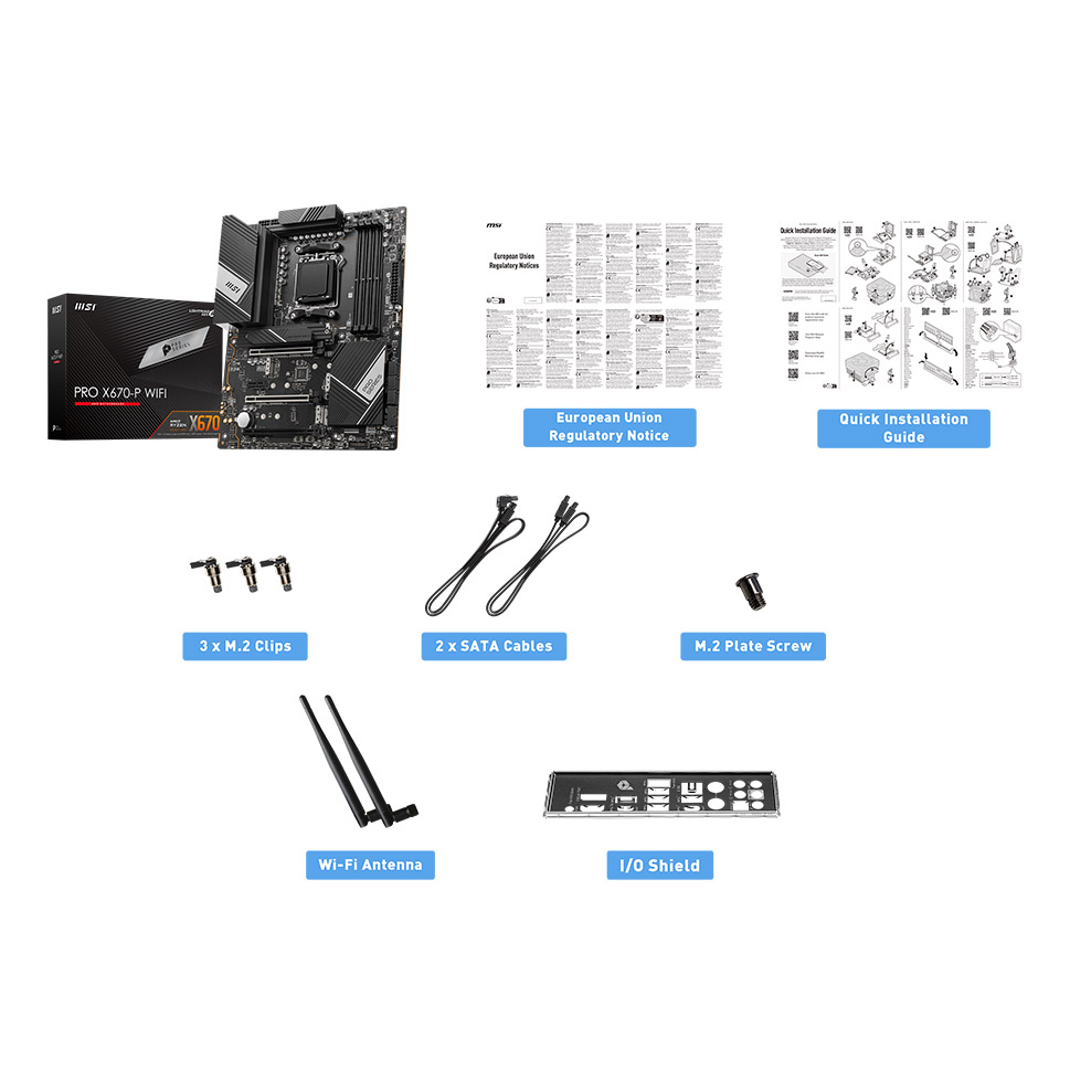 MSI PRO X670-P WIFI AM5 DDR5 6600MHZ(OC) 4x M.2 USB 3.2 HDMI DP 2.5G LAN AMD WIF