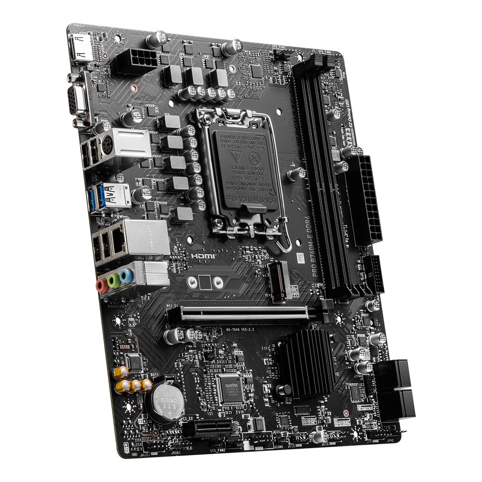 MSI PRO B760M-E DDR4 SOKET 1700 DDR4 4800(OC) PCI-E ,M.2 USB3.2 HDMI,VGA, 1x 1G