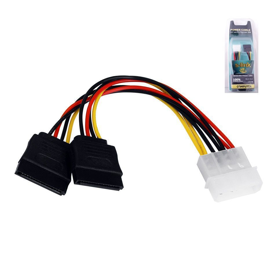 S-TECH Sata Power Çoklayıcı Kablo 2 Li