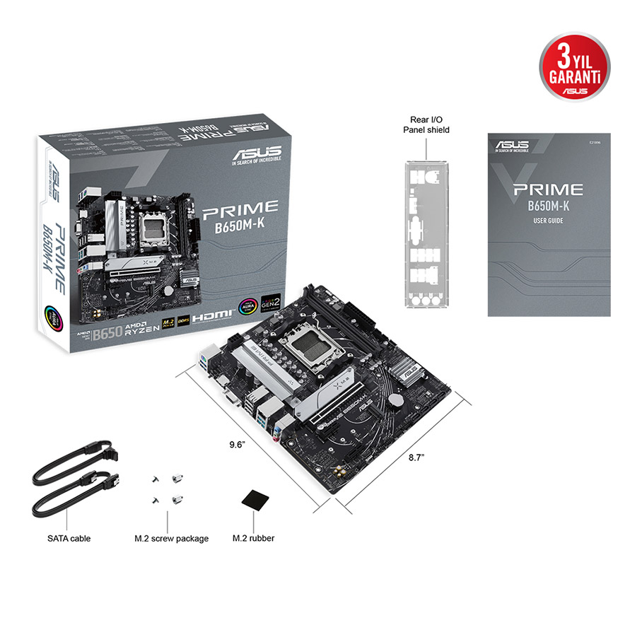 ASUS PRIME B650M-K AM5 DDR5 SES GLAN HDMI/VGA SATA3 USB3.2 mATX ASUS PRIME B650M-K AM5 DDR5 SES GLAN HDMI/VGA SATA3 USB3.2 mATX
