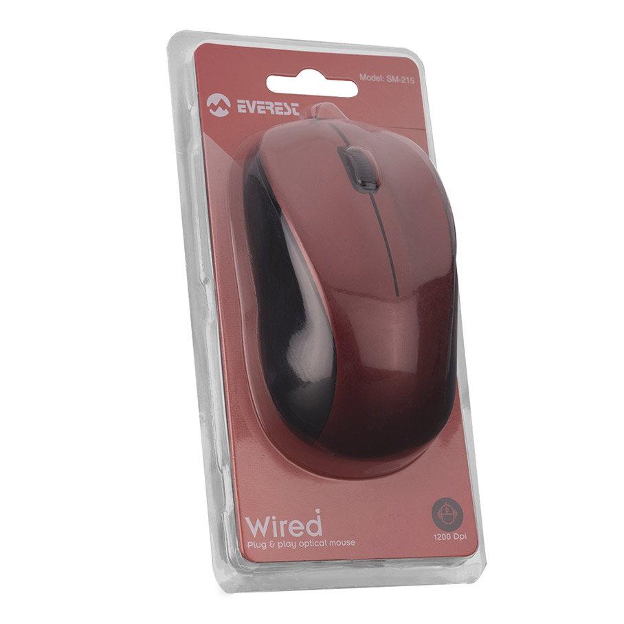 Everest SM-215 Usb Kırmızı 1200dpi Optik Mouse