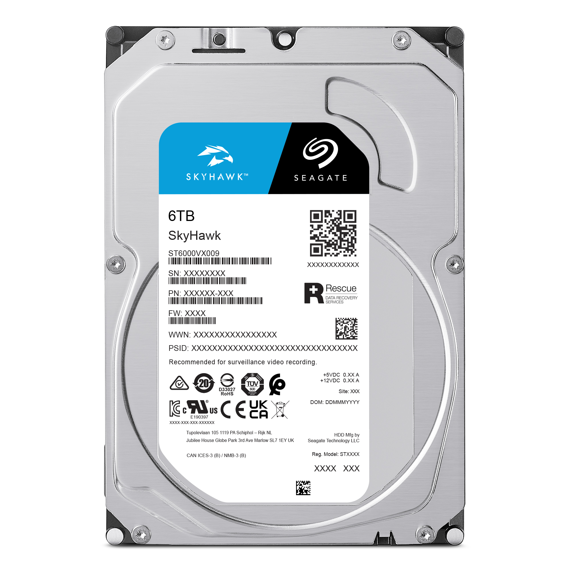 SEAGATE SKYHAWK 6 TB SATA3.0 256MB 5400RPM  RV SENSÖRLÜ DVR,NVR için  HDD