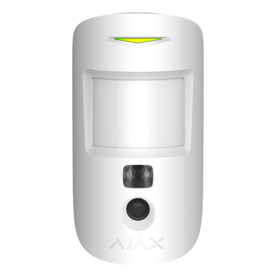 AJAX Kablosuz PIR dedektör (MotionCam PhoD - Beyaz - istenildiğinde Resim Çekme)