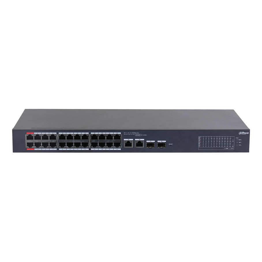 DAHUA CS4226-24ET-375 24FE PoE Port (375W), 2GE Combo, 2xSFP Cloud Managed Switc