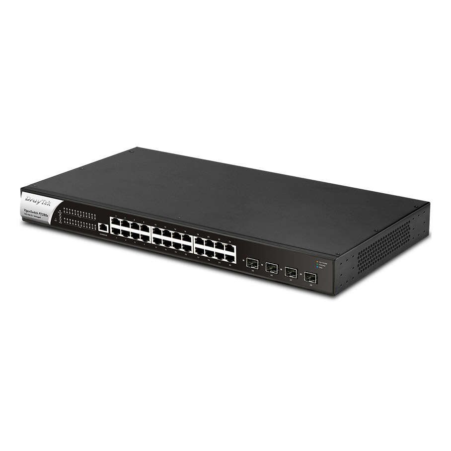 DRAYTEK VigorSwitch P2280x 24GE Port PoE(400W), 4x10G SFP+ Yönetilebilir Switch