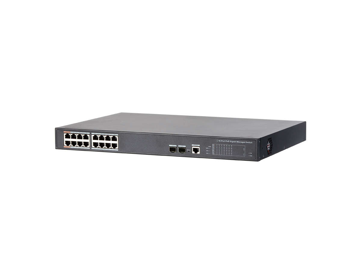 DAHUA PFS4218-16GT2GF-240-V2 16GE PoE Port (240W), 2xCombo SFP Yönetilebillir SW