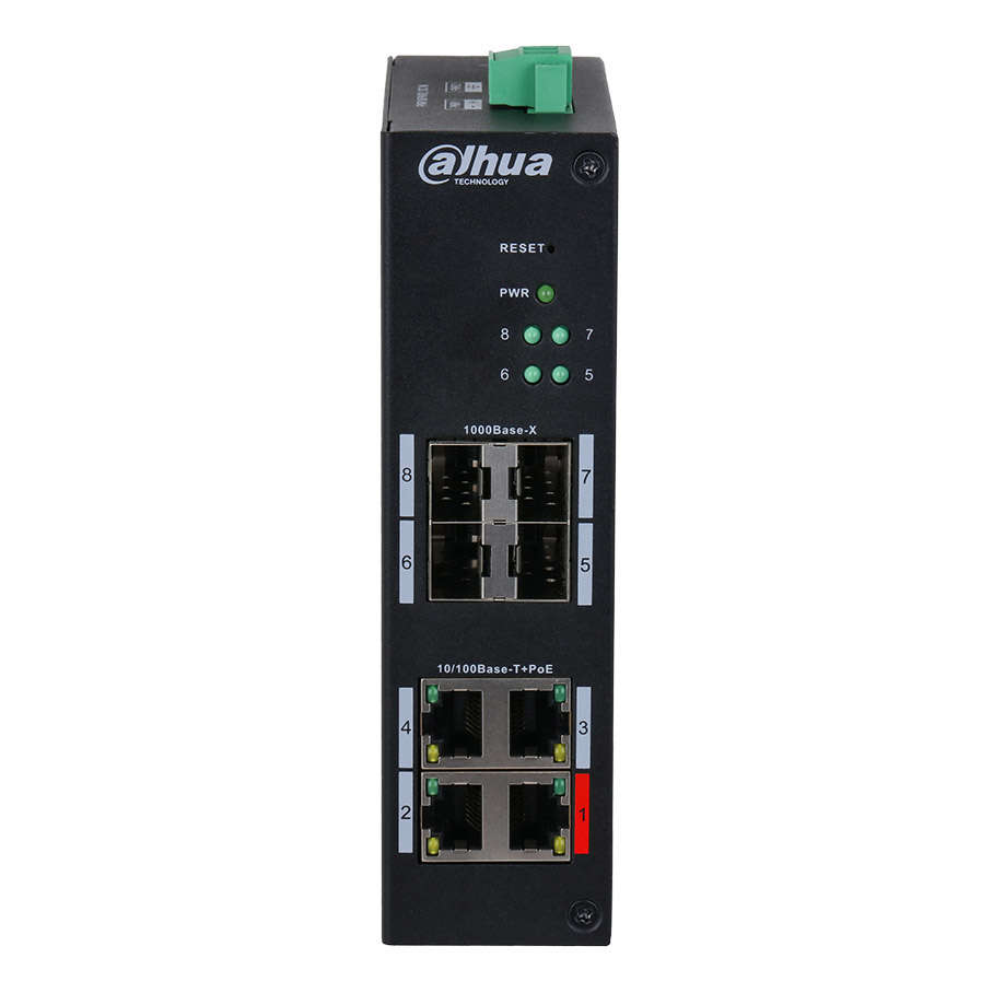 DAHUA HS4408-4ET-96 4FE PoE Port (96W), 4xSFP Endüstriyel Switch