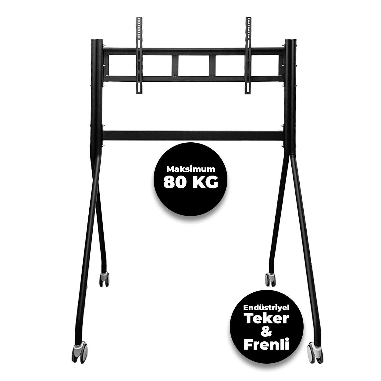 KARE Endüstriyel, Universal 42", 55",65", 75", 86" Tekerlekli TV, Ekran Standı